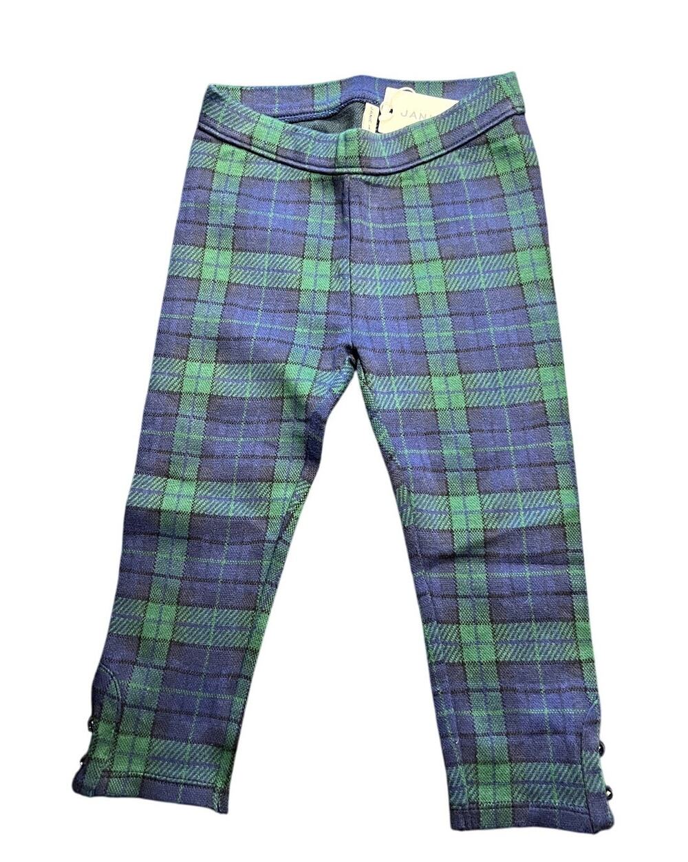 Janie and Jack Plaid Leggings Green Blue Size 18-24 months New with Tags
